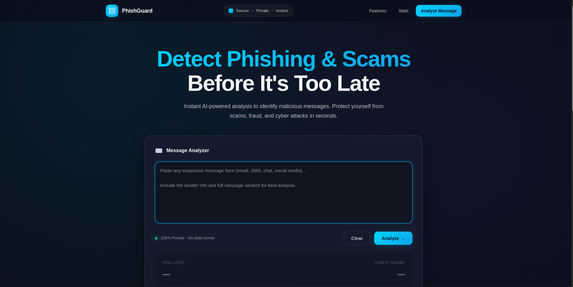 PhishGuard AI phishing detector